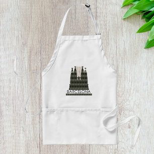 Modern Geometric Sagrada Familia Barcelona Skyline Förkläde