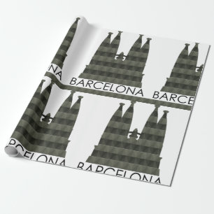 Modern Geometric Sagrada Familia Barcelona Skyline Presentpapper