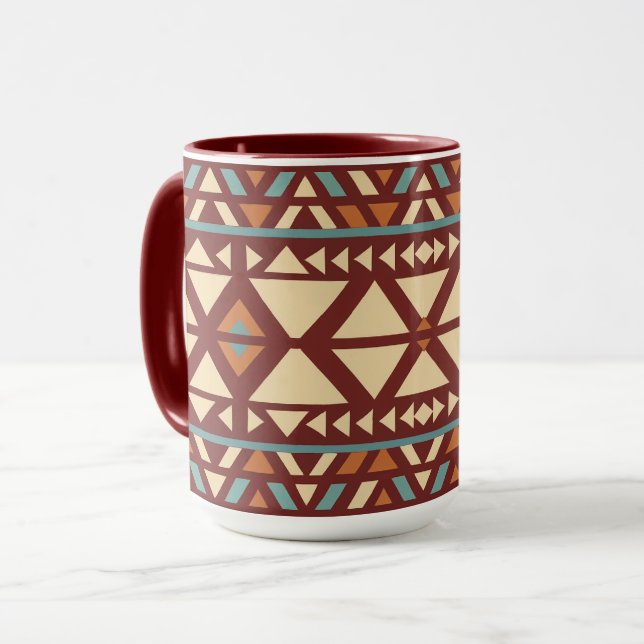 Modern Geometric Southwest Stil Mugg (Framsida vänster)