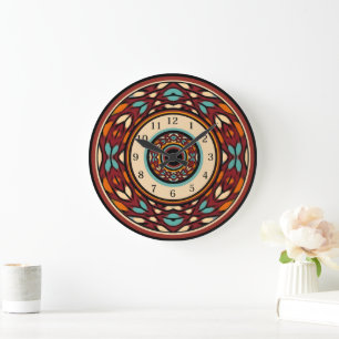 Modern Geometric Southwest Stil Stor Klocka