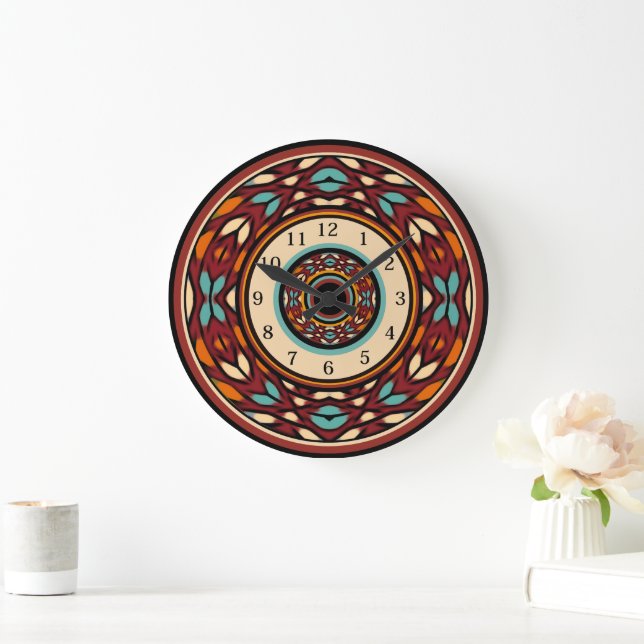 Modern Geometric Southwest Stil Stor Klocka (Hem)