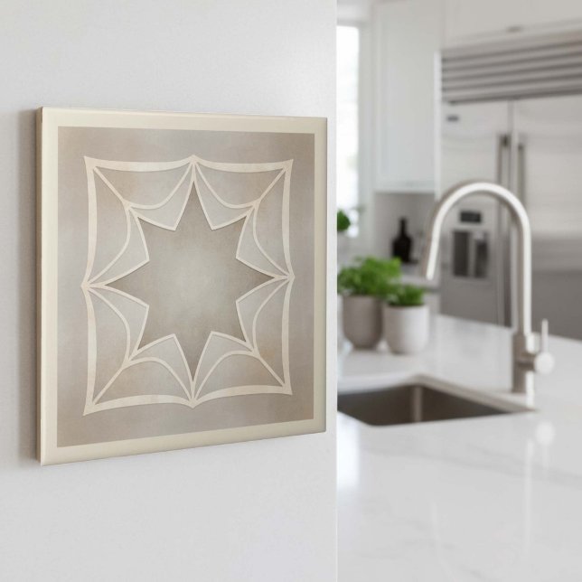 Modern Geometric Starburst Pat#28 Greige ID1192 Kakelplatta (Skapare uppladdad)