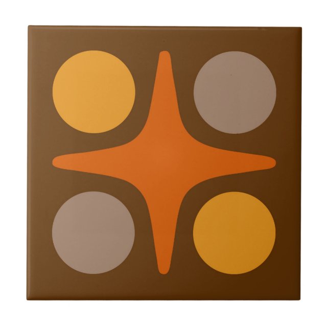 Modern Geometric Starbursts design i mitten av årh Kakelplatta (Framsidan)