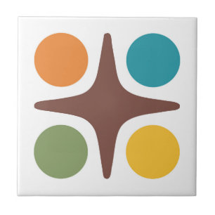 Modern Geometric Starbursts design i mitten av årh Kakelplatta