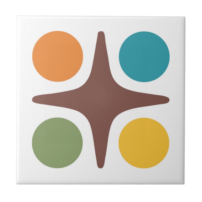 Modern Geometric Starbursts design i mitten av årh Kakelplatta (Framsidan)