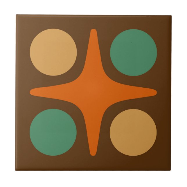 Modern Geometric Starbursts design i mitten av årh Kakelplatta (Framsidan)