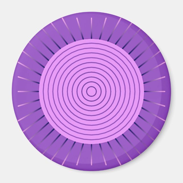 Modern Geometric Sunburst - Amethyst Lila Magnet (Framsidan)