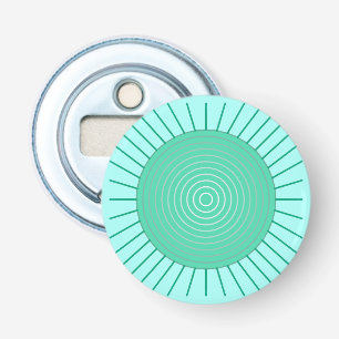 Modern Geometric Sunburst - Aqua and Seafoam Grönt Flasköppnare