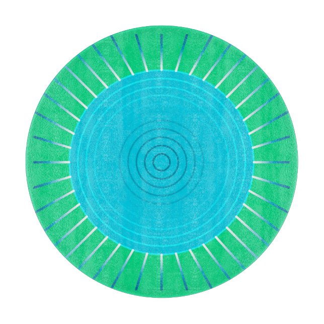 Modern Geometric Sunburst - Blue- och Jade-Grönt (Framsidan)