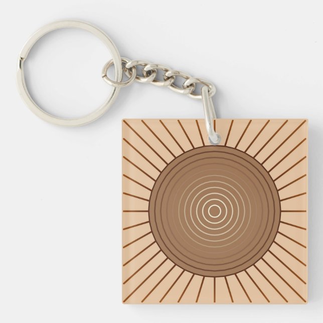 Modern Geometric Sunburst - Brown och Tan (Framsidan)