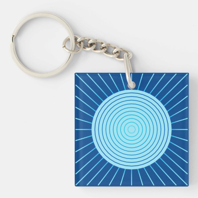 Modern Geometric Sunburst - Cobalt Blue och Aqua (Framsidan)