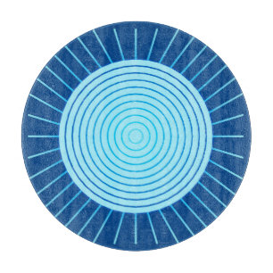 Modern Geometric Sunburst - Cobalt Blue och Aqua