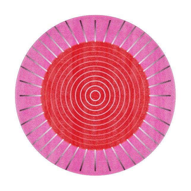 Modern Geometric Sunburst - Fuchsia and Red (Framsidan)