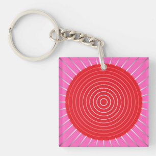 Modern Geometric Sunburst - Fuchsia and Red