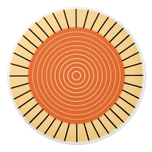 Modern Geometric Sunburst - Mandarin-Orange Knopp