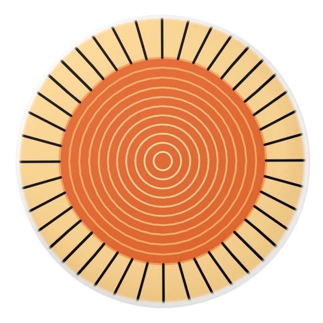 Modern Geometric Sunburst - Mandarin-Orange Knopp (Framsidan)