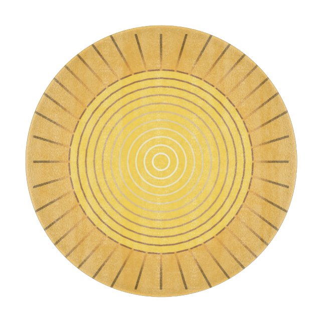 Modern Geometric Sunburst - Mustard Guld / Gult (Framsidan)