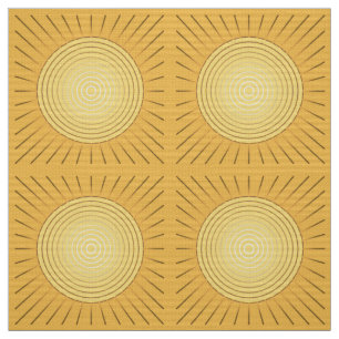 Modern Geometric Sunburst - Mustard Guld / Gult Tyg
