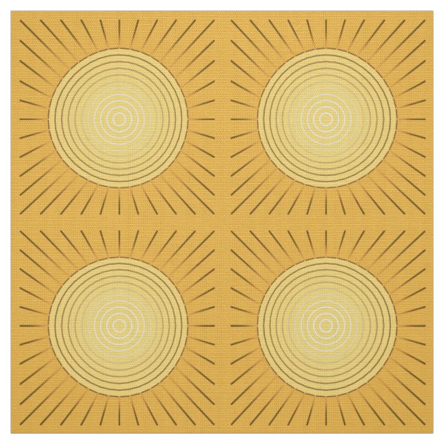 Modern Geometric Sunburst - Mustard Guld / Gult Tyg (Provkarta)