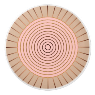 Modern Geometric Sunburst - persiko- och tan Knopp