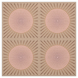 Modern Geometric Sunburst - persiko- och tan Tyg