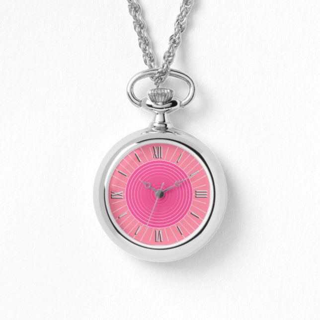 Modern Geometric Sunburst - Rosans skuggor Armbandsur (Framsida)