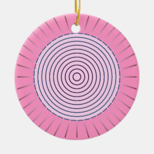 Modern Geometric Sunburst - Rosans skuggor Julgransprydnad Keramik