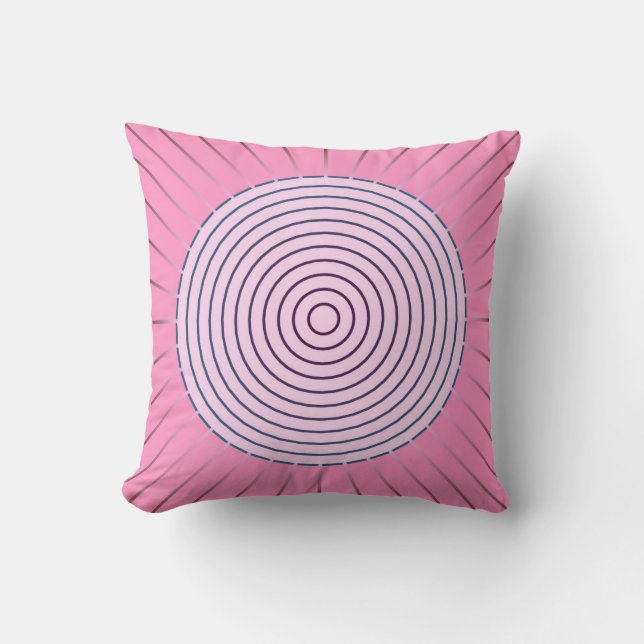 Modern Geometric Sunburst - Rosans skuggor Kudde (Framsida)