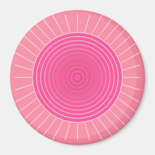Modern Geometric Sunburst - Rosans skuggor Magnet