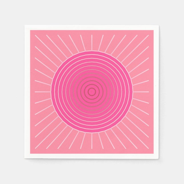 Modern Geometric Sunburst - Rosans skuggor Pappersservett (Framsidan)