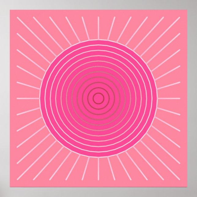 Modern Geometric Sunburst - Rosans skuggor Poster (Framsidan)