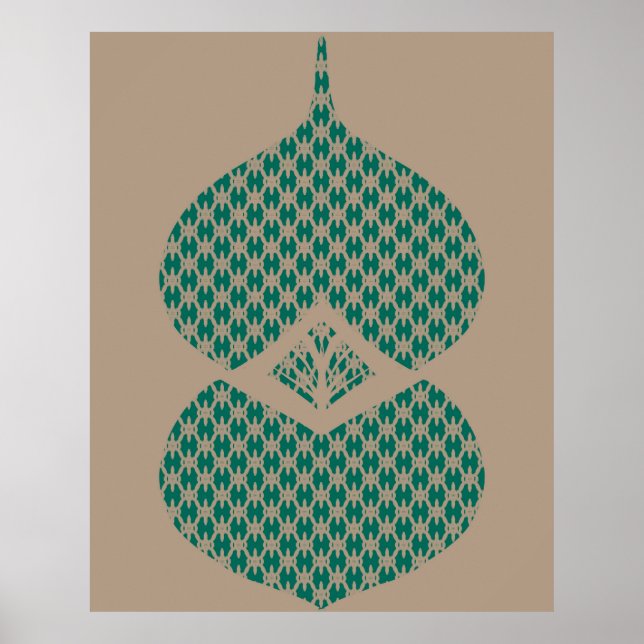 Modern Geometric Teal Taupe i mitten av århundrade Poster (Framsidan)