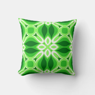 Modern Geometric Tile Mönster Emerald Grönt Kudde