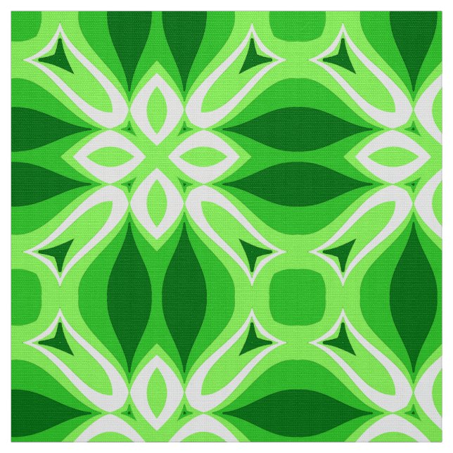 Modern Geometric Tile Mönster Emerald Grönt Tyg (Provkarta)