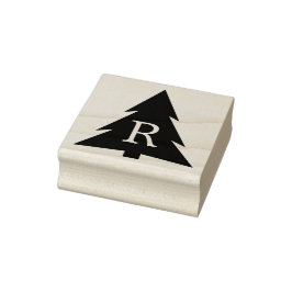 Modern Geometric Träd Silhouette med Monogram Stämpel