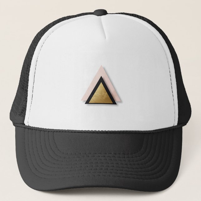 Modern Geometric Triangle Trucker Hat – Minimalist Keps (Framsida)