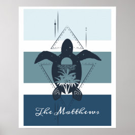 Modern Geometric Turtle-Personlig Poster
