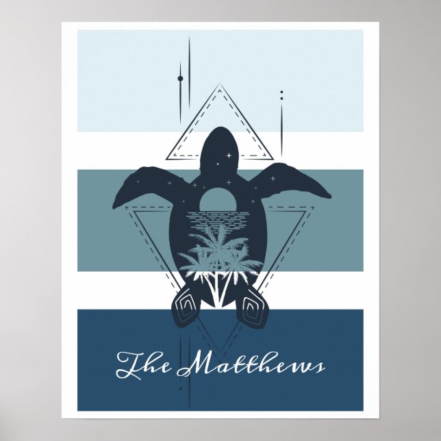 Modern Geometric Turtle-Personlig Poster (Framsidan)