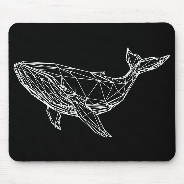 Modern Geometric Whale Mousepad Musmatta (Framsidan)