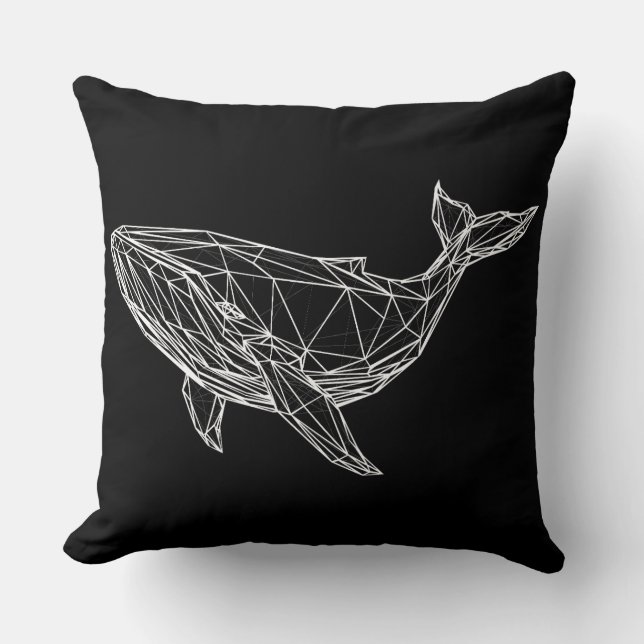 Modern Geometric Whale Throw Pillow Kudde (Framsida)