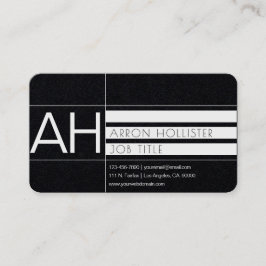 Modern Geometric White Print/Premium Black Papper Visitkort