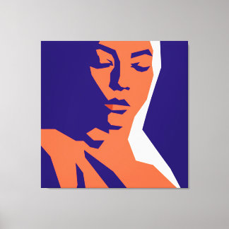 Modern Geometric Woman Porträtt Art Canvastryck