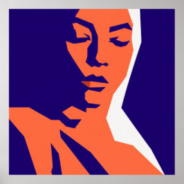 Modern Geometric Woman Porträtt Art Poster