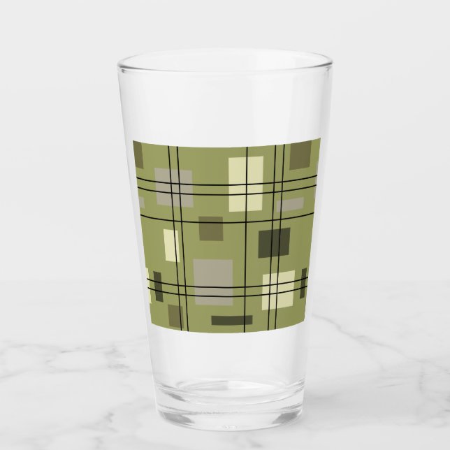 Modern geometrisk 18 i mitten av århundradet glaskopp (Framsida)