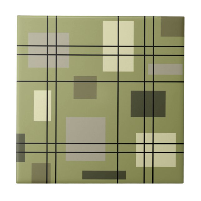 Modern geometrisk 18 i mitten av århundradet kakelplatta (Framsidan)