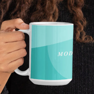 Modern geometrisk abstrakt aqua mynt anpassningsba kaffemugg