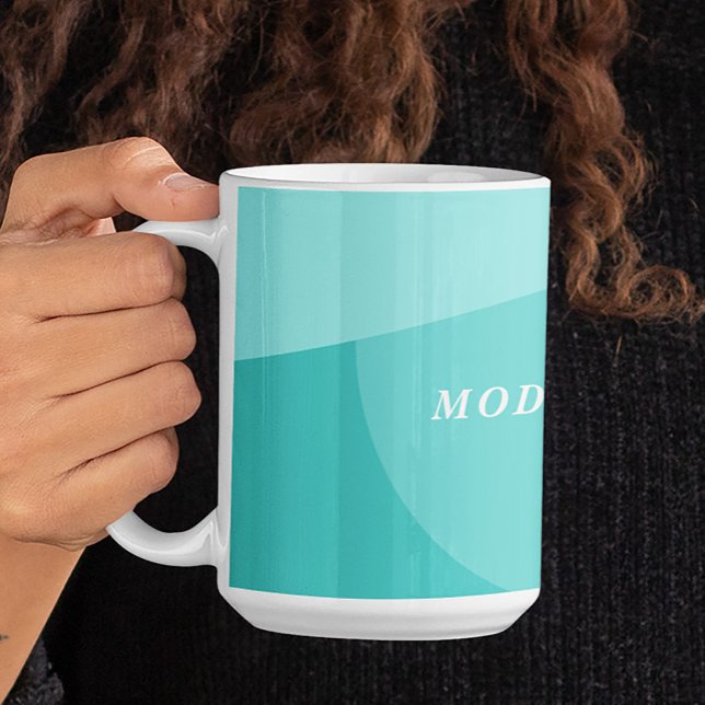 Modern geometrisk abstrakt aqua mynt anpassningsba kaffemugg (Skapare uppladdad)