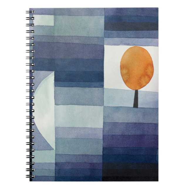 Modern geometrisk abstrakt blå orange Klee Anteckningsbok (Framsidan)