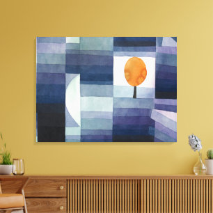 Modern geometrisk abstrakt blå orange Klee Canvastryck