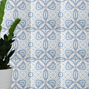 Modern geometrisk Abstrakt för blå och vit OP-kons Kakelplatta